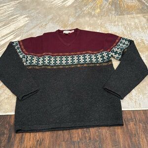 Vintage AKA Mens  Eddie Bauer 100% Lambswool Sweater SZ L EUC made in Hong Kong